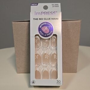 imPRESS No Glue Mani Press-On Nails - White Floral